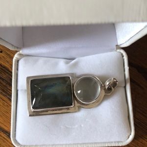 925 Silver handmade pendant with moonstone